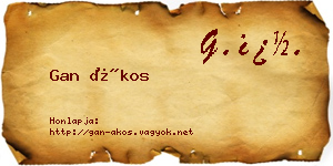 Gan Ákos névjegykártya